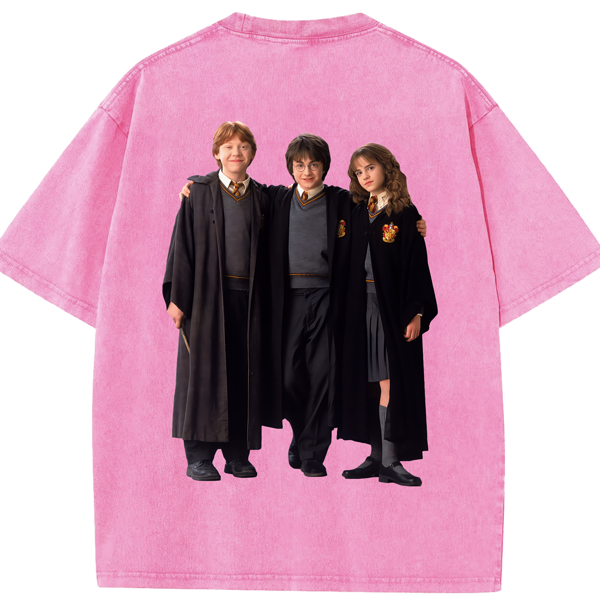 （画像用） Harry Potter ハリー・ポッターシリーズ 綿100% ヴィンテージ風 半袖Tシャツ（背面プリント）